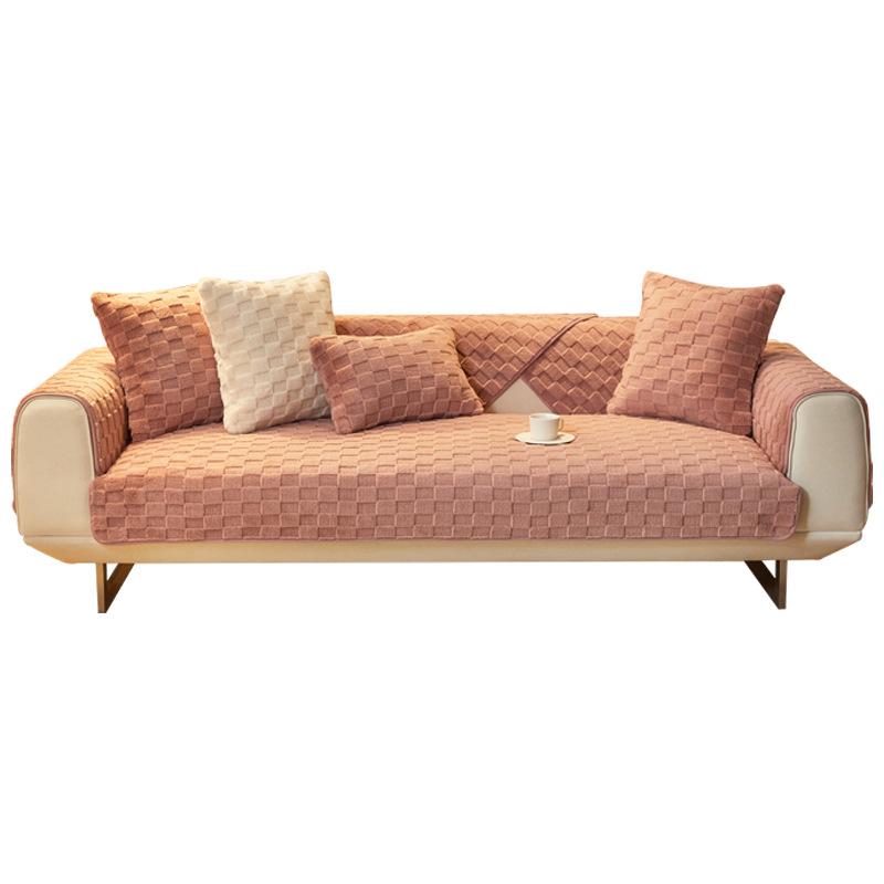 Зимний плюшевый утолщенный коврик для дивана, новый противоскользящий универсальный чехол для дивана на четыре сезона, современный минималистичный универсальный чехол для сиденья «все включено»