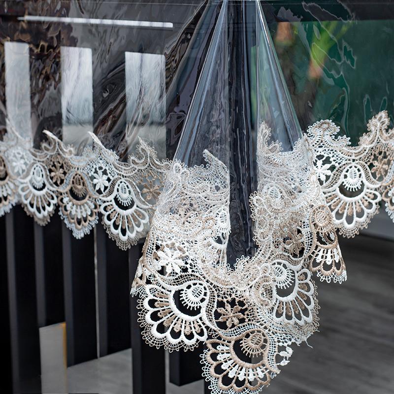 Кружевная вышитая ПВХ скатерть водонепроницаемая маслостойкая прямоугольная скатерть прозрачная прозрачная накладка на обеденный стол декор для вечеринки