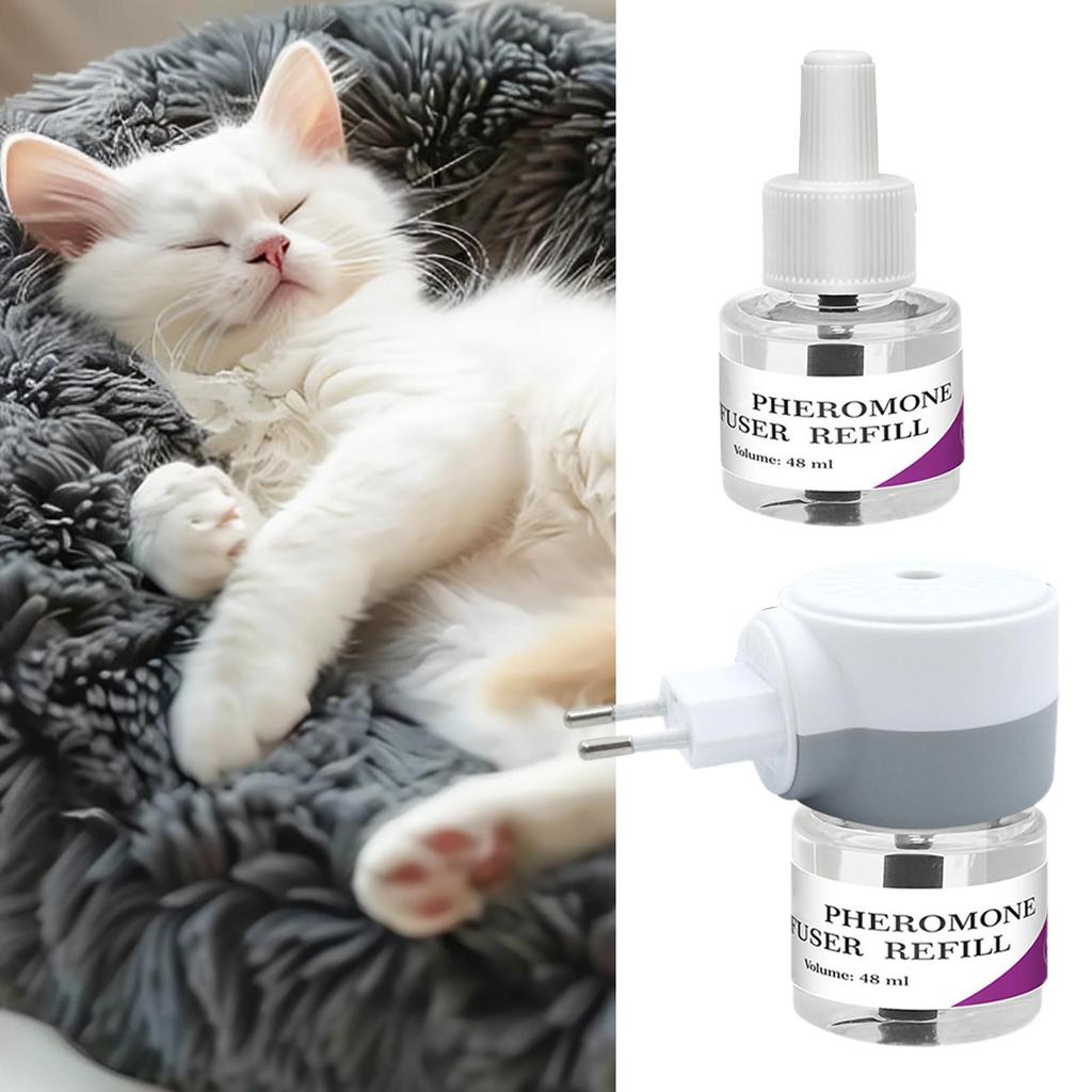 Диффузор с феромонами для домашних животных для успокоения кошек Успокаивающий диффузор с феромонами для спокойного расслабляющего дома В помещении Помощь для успокоения кошек Товары ЕС/Великобритания
