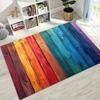 Rainbow Retro Wooden Board Black Brown Wood Grain Rug for Bedroom Living Room Sofa Home Doormat Decor,Large Non-slip Floor Mat