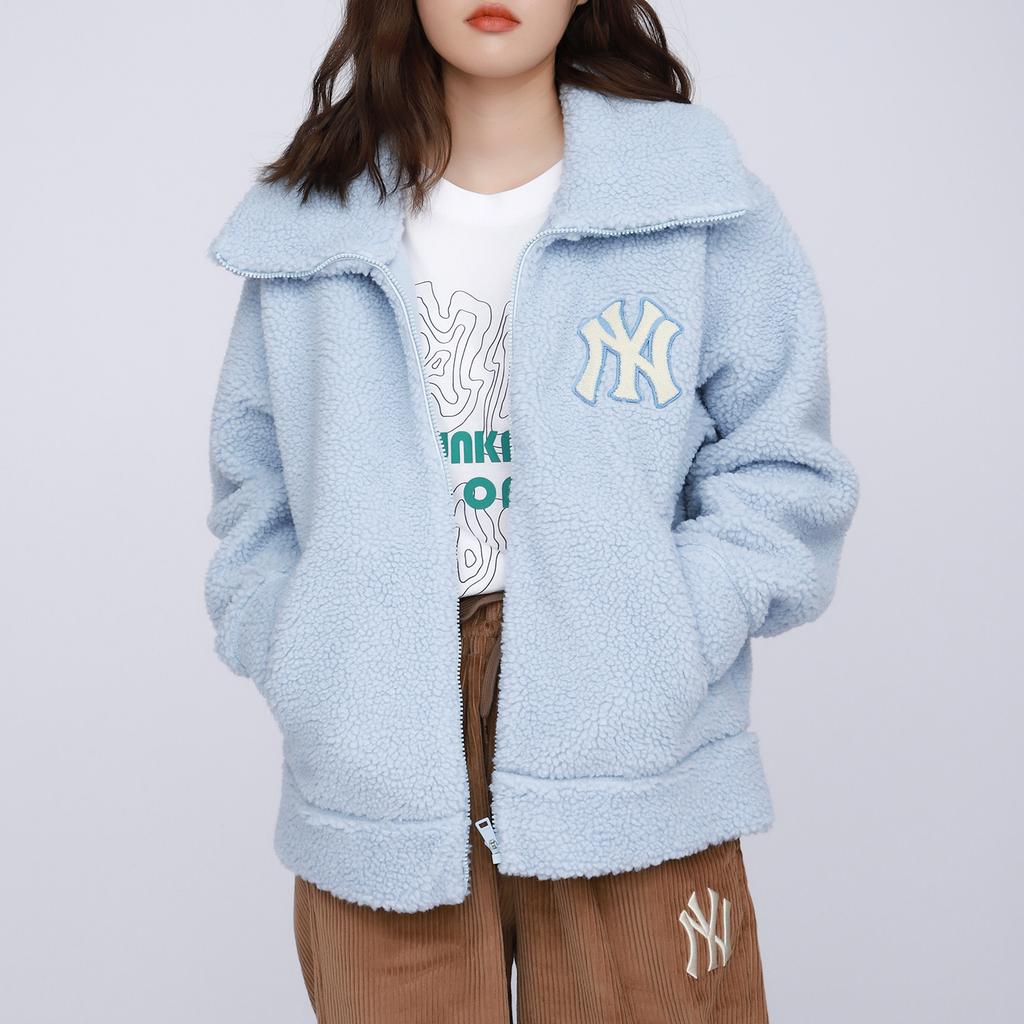 New MLB Dumble Velvet Jackets Unisex Haze Blue 3AJPF0316-50BLL