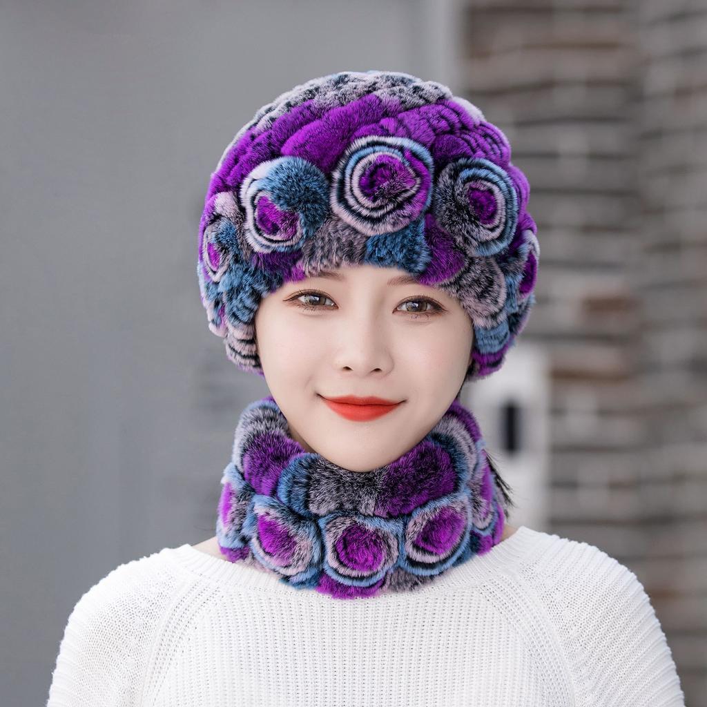 Искусственная меховая шапка, элегантные полосатые вязаные шапки, толстые, утепленные, с защитой от холода, шапки-ушанки для женщин, осень и зима