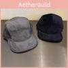 Simple Color Solid Neutral Corduroy Neutral Flat Brimmed Baseball Cap For Autumn