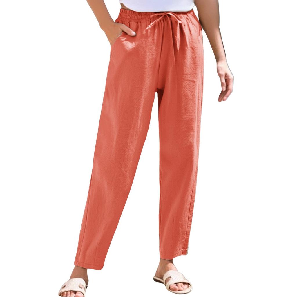 Women's Cropped Pants Stralght Pants With Pockets Lightweight Caual Loose  Trousers