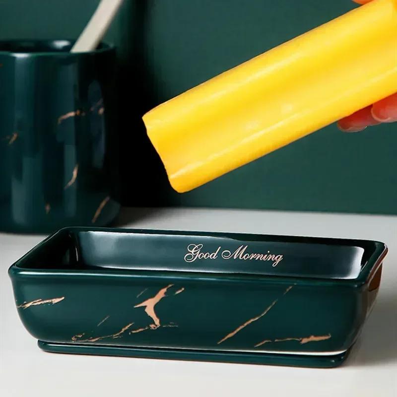 Держатель для мыла Лайт Люкс Керамический Прямоугольный Бытовой Аксессуары для ванной комнаты Мыльницы Органайзер для туалетной комнаты Кухонное хранение