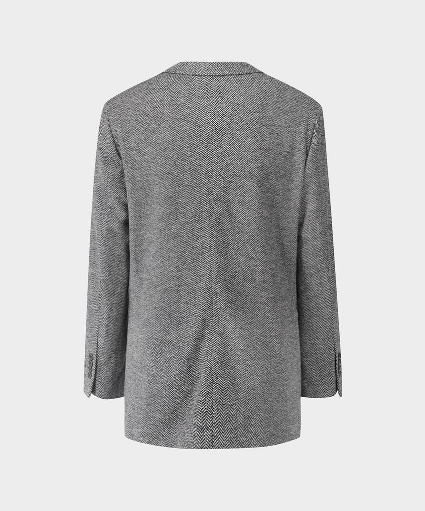 Brooks Brothers Herringbone Knit Jacket (Grey) (Bbjsmmf301)