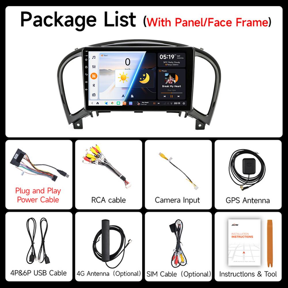 JIUYIN Android 13 Беспроводной CarPlay Android Auto Радио для Nissan Juke YF15 2010 2011 2012-2014 4G Автомобильная Мультимедиа GPS 2din