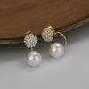 S925 Silver Needle Stud Earrings Small Bead Stud Earrings Women's Personality Earrings Pearl Earrings