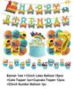 Cartoon Train Theme Birthday Party Decoration Number Balloons Cake Topper Transportation Vehicles Backdrop Banner Party Supplies
