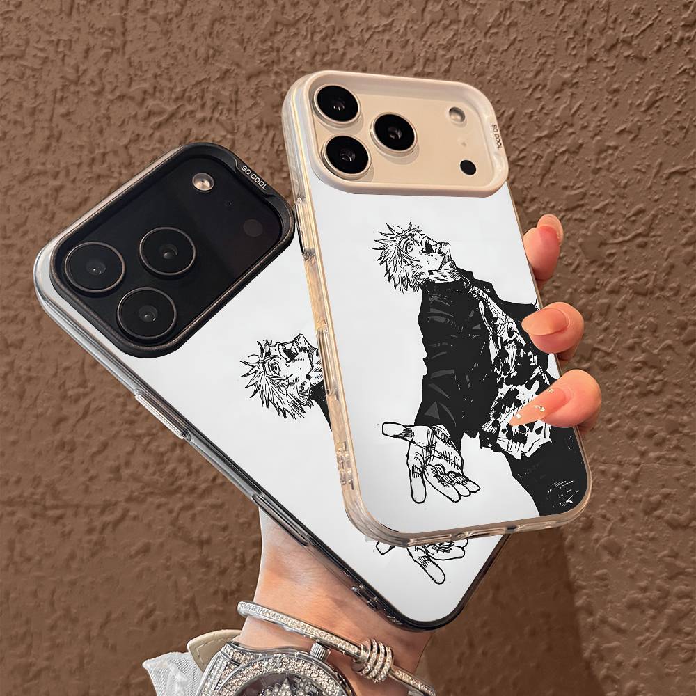 Чехол для телефона J-jujutsu kaisen для iPhone 17 17Air 16 15 14 13 12 11 Pro Max Plus Цветной Серебристый