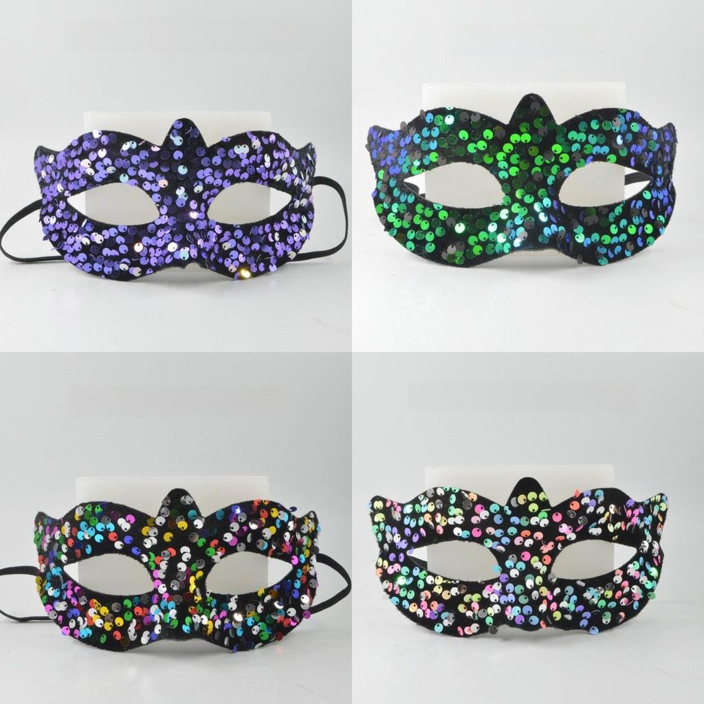 Small Pvc Sparkling Mask With Handcraft Elements For Halloween Cosplay Parties