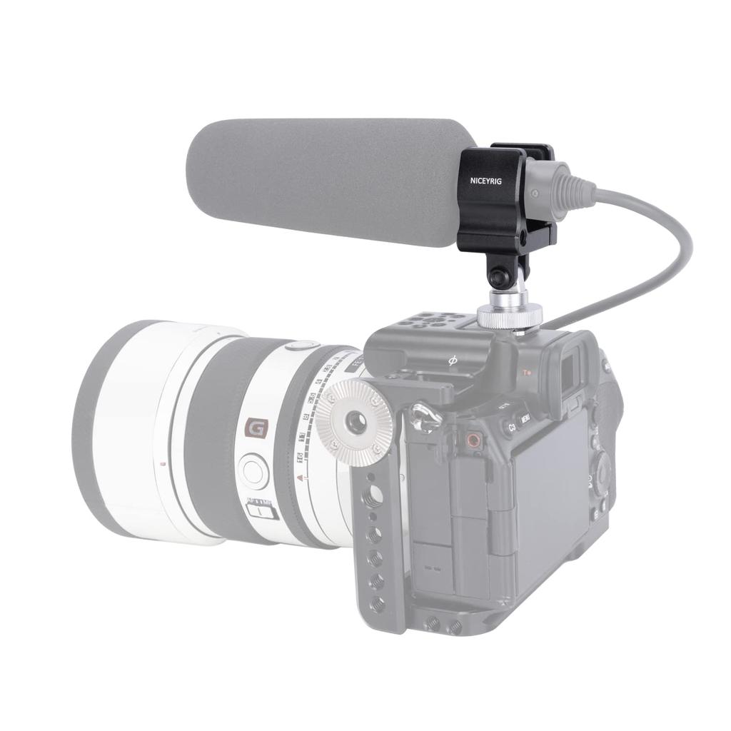 Microphone Holder NICEYRIG Aluminum Alloy Cold Shoe Mount for Shotgun Microphones 18-35mm