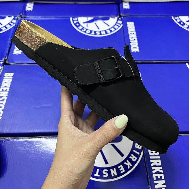 Унисекс BK Натуральная кожа Birkenstock Закрытый носок Ретро Мюли на пробковой подошве – Удобные и Универсальные.