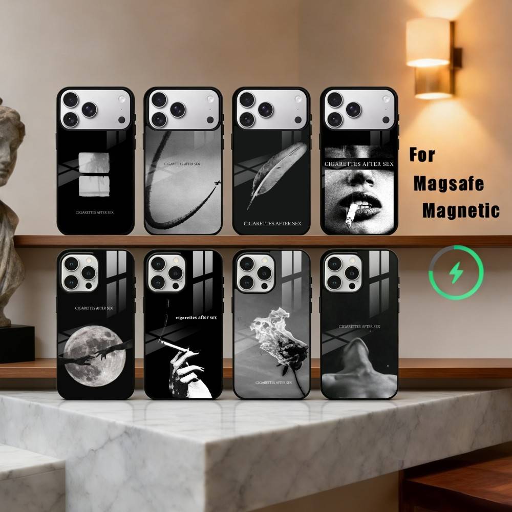 C-Cigarettes A-After Sex B-Band Phone Case For iPhone17,16,15,14,13,12,11 Plus,Pro Max Magnetic For Magsafe Wireless Charging