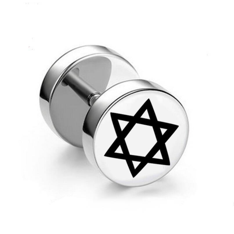 1 шт. Панк Черные Серьги-гвоздики из нержавеющей стали Круглые Женские Мужские Готические Тоннели Штанги Гантели Серьги Пирсинг ушей Циркон Подарки