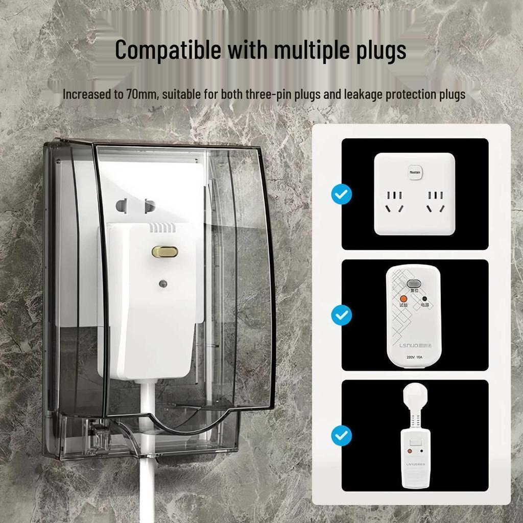 Type 86 Waterproof Bathroom Socket Cover – Adhesive, Universal Splashproof Protective Case