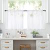 2pcs Sheer Kitchen Short Curtains Rod Pocket Room Divider Semi-Blackout Window Valances for Bathroom Bedroom Rideaux Chambre