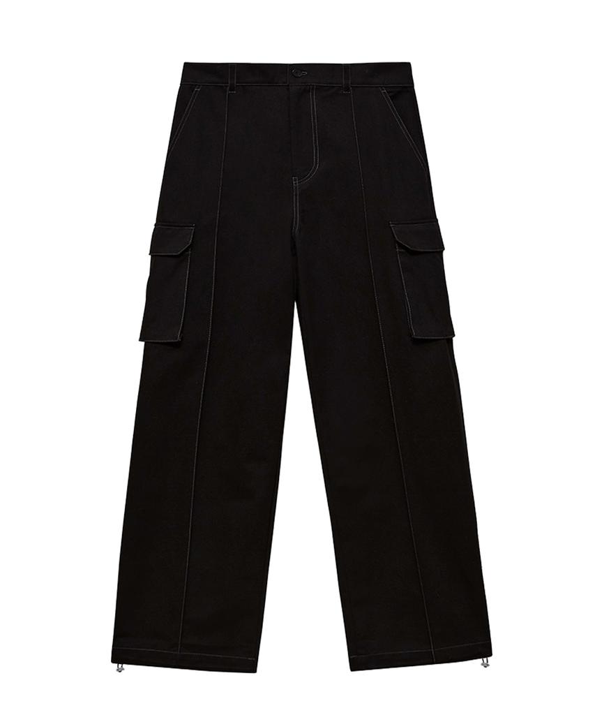 INSTANTFUNK Ms Semi-Wide Cargo Pants - Black