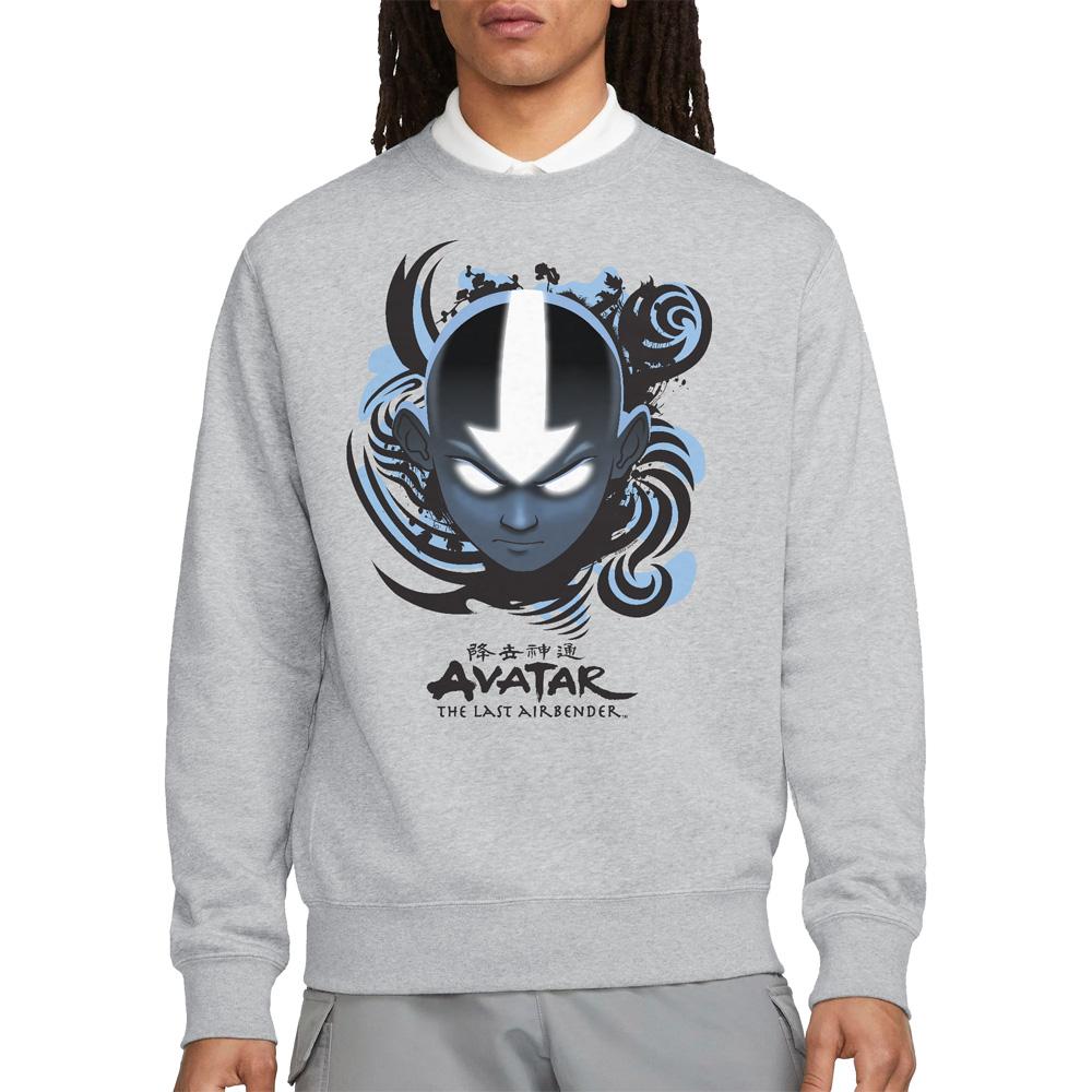 Avatar: The Last Airbender Unisex Adult Blue and Black Kanji Sweatshirt