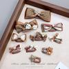 Pet Checkered Dog Hair Clip Coffee BB Clip Hair Accessory Pet Headpiece Yorkshire Diamond Pearl Headpiece Puppy Accessories