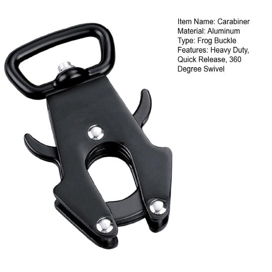 Frog Clip Carabiner Heavy Duty Quick Release Outdoor Camping Buckle 360 Degree Swivel Linking Dog Leash Pet Collar Metal Clasp