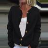 Women's Fashion Solid Colour Long Sleeve Knitted Cardigan Button Up Jacket