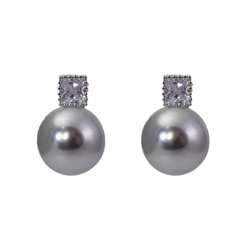 Madomah Shijia Pearl Zircon Stud Fashion Универсальная атмосферная элитная французская легкая роскошь