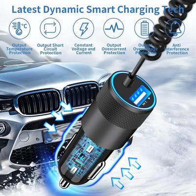 Автомобильное USB-зарядное устройство PD 30 В, адаптер быстрой зарядки, совместимый с телефонами и планшетами, Автоматическое напряжение 12 24 В для безопасной зарядки в автомобиле