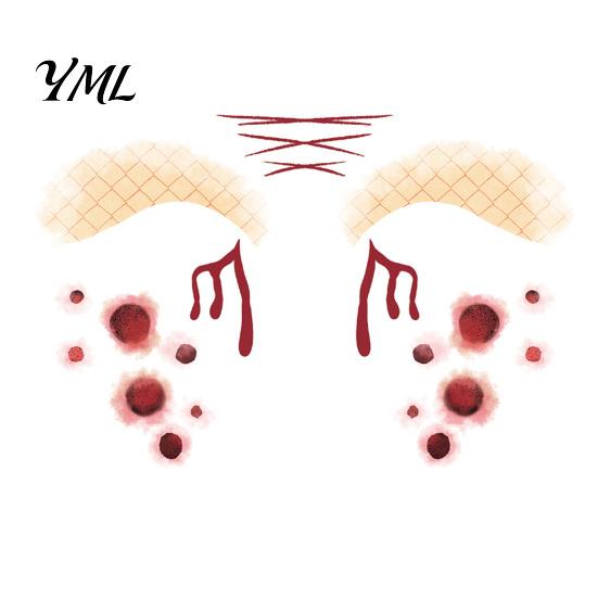 Skin Friendly Temporary Face Art Halloween Tattoo Stickers, Waterproof Scary Makeup Decals for Party, Durable Sweat Proof Stickers Wound Scar