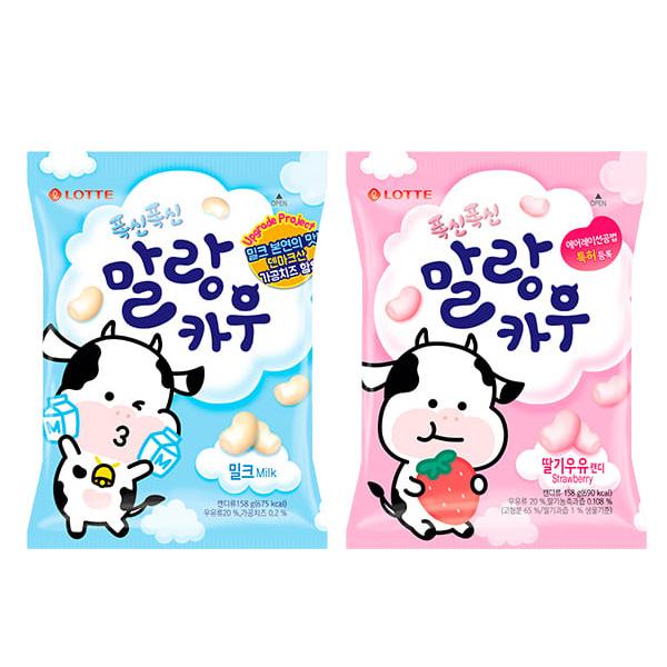 Lotte Мягкие и пушистые жевательные конфеты «Корова Маланг» 158 г (4 варианта)