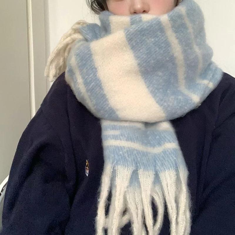 Winter Imitation Cashmere Scarf For Women High-End Korean Style Warm Scarf Fashionable And Versatile Thickened Shawl