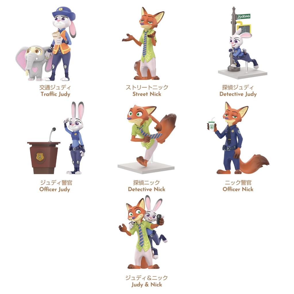 TOP TOY Disney Zootopia Judy & Nick Story Series [1 Piece] Gachapon Blind Box Figure Soft Vinyl PVC Premium Toy Birthday Gift for Disney Character