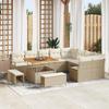 VidaXL 12-piece Garden Sofa Set Beige Poly Rattan, Rectangular Outdoor Lounge, Modular for Garden 3362556