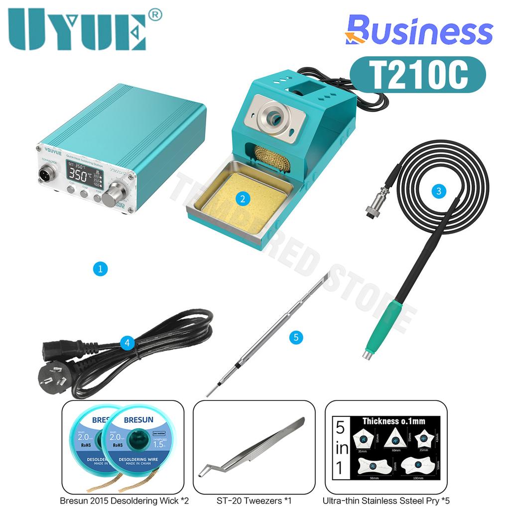 Паяльная станция UYUE T210C, светодиодная цифровая регулировка, автоматический спящий режим, быстрый нагрев 1-2 секунды, JBC 210, инструменты для пайки микроэлектроники