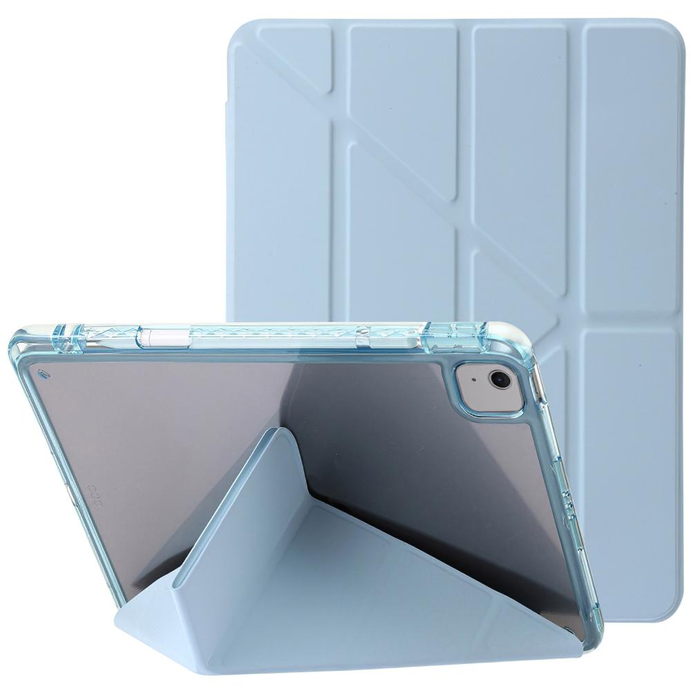 For iPad Air 13 (2025)/(2024) Cover PU Leather Origami Stand Clear Tablet Shell