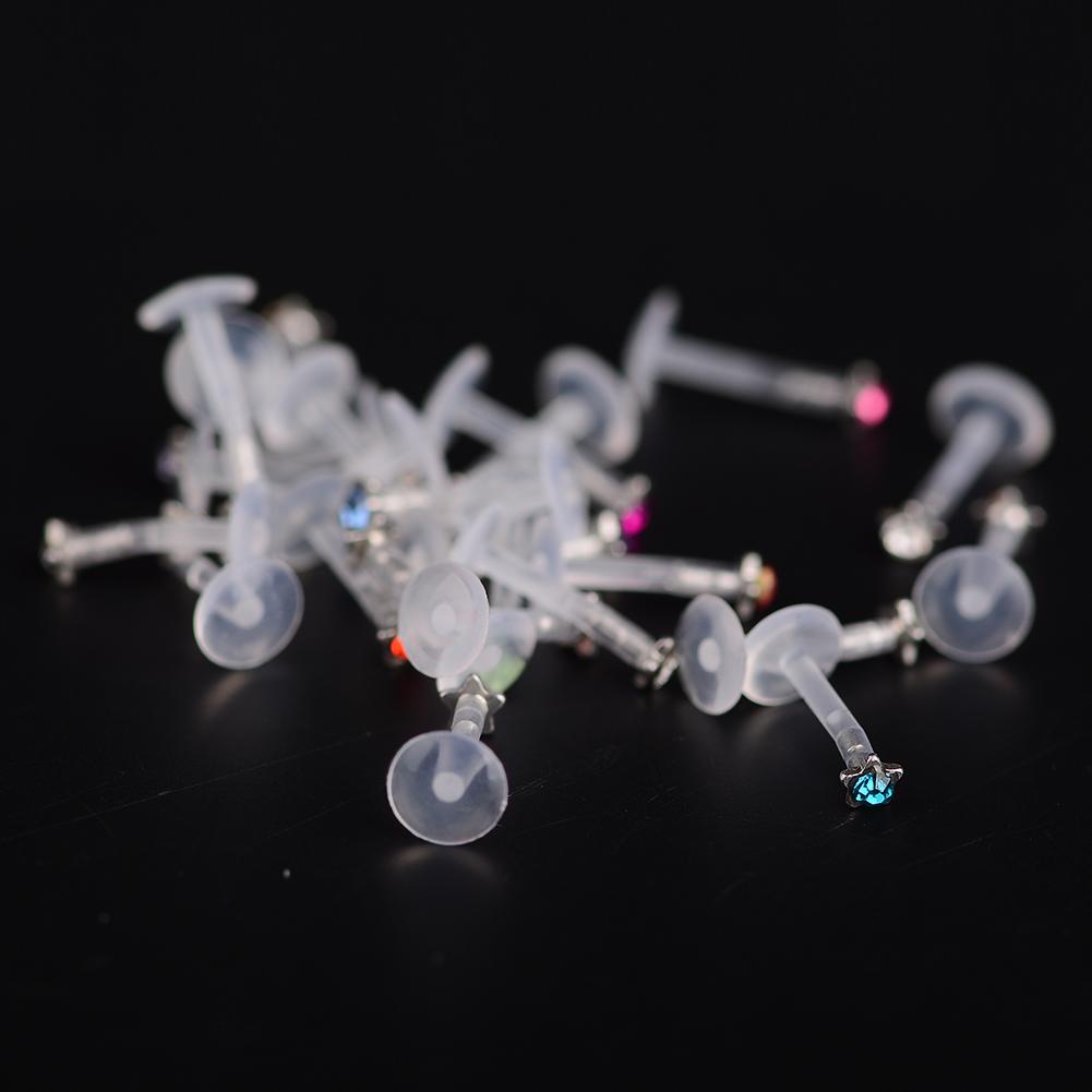 5Pcs Flexible Labret Lip Ring Ear Helix Cartilage Studs Piercing Body Jewelry