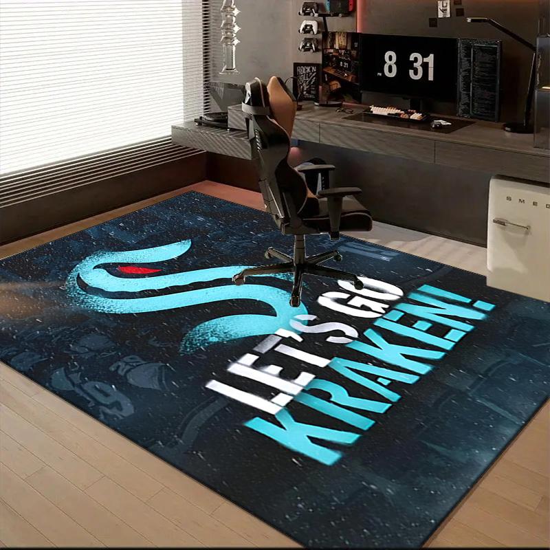 Go Team Kraken! Floor Mat for Living Room, Game Rooms, Office, Bedroom, Office Floor Mat Playful Design, Christmas fan gifts