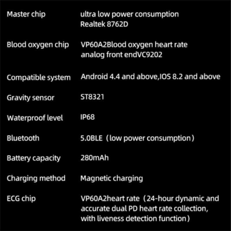 SACOSDING Hygieia-001s Pro-A Электротерапия Смарт-часы Кислород в крови Браслет Здоровье Смарт-часы Артериальное давление Температура тела Смарт-часы Мужчины
