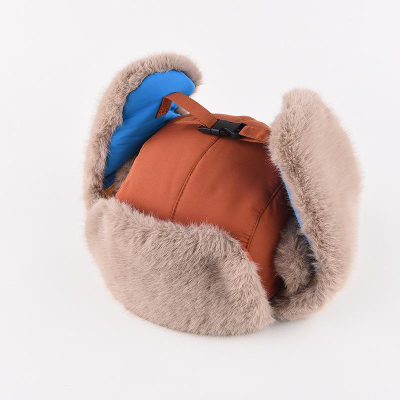 Шапка в тон, мужская зимняя теплая с защитой ушей, толстая хлопковая шапка, женская, корейская версия, для улицы, для катания на лыжах, для велоспорта, от холода, шапка-ушанка