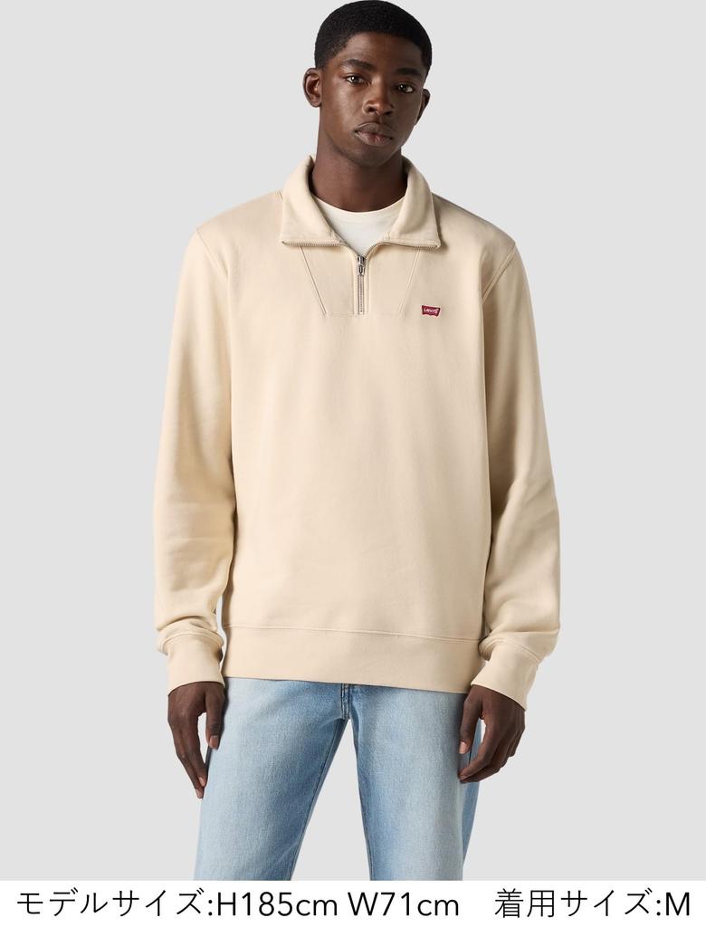 Levi's Logo Quarter Zip Pullover Sweatshirt 000VT-0001 US L