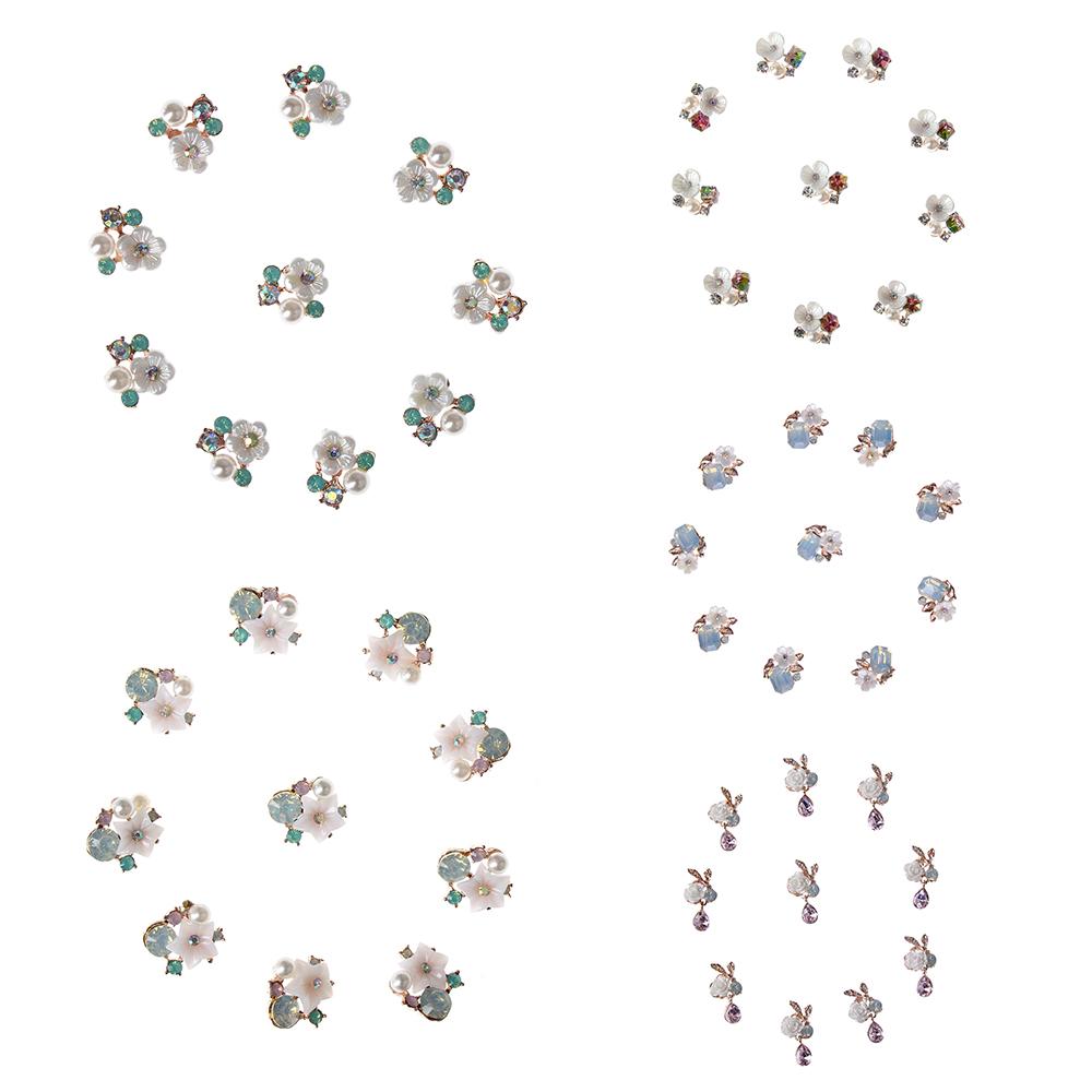 DIY Flatback Hairpin Accessories Pearl Buttons Flower Buckle Apparel Sewing Rhinestone Button