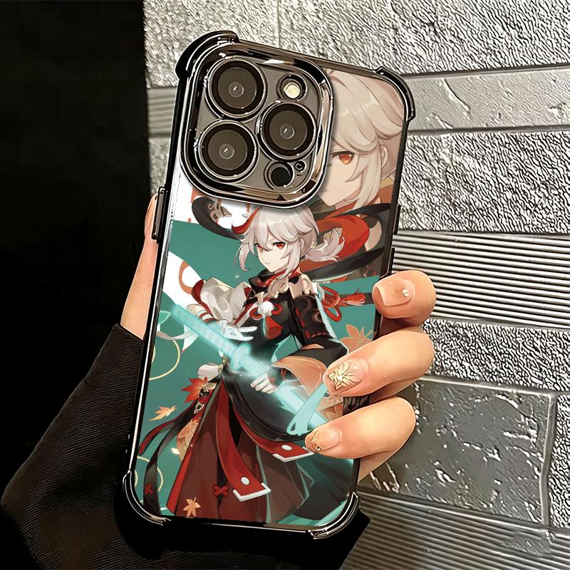 Аниме Чехол для телефона с покрытием Genshin Impact Для Iphone 16 17 Pro Max Air 16E 14 15 Plus 12 13 Mini Противоударный Чехол с Airbag