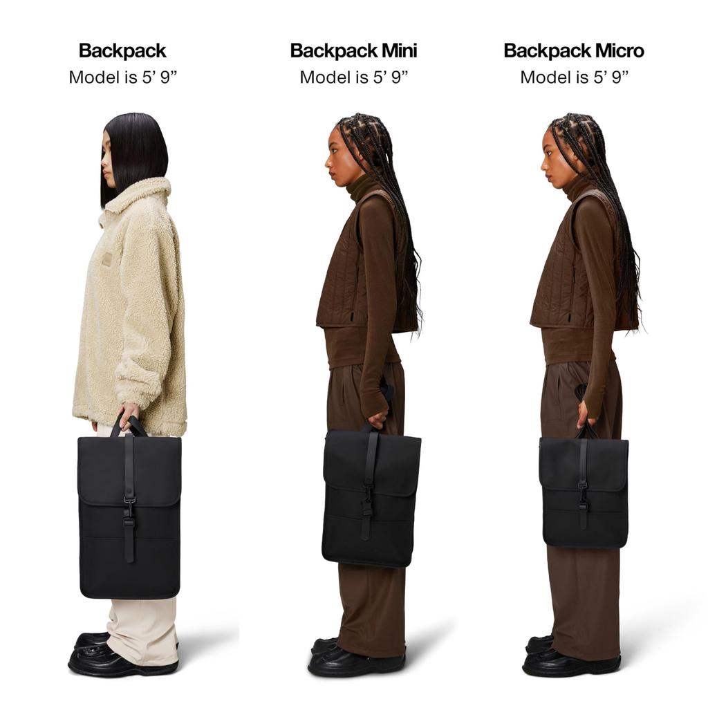 Backpack W3 Unisex Laptop bag for work and travel black [RAINS] - - (black),