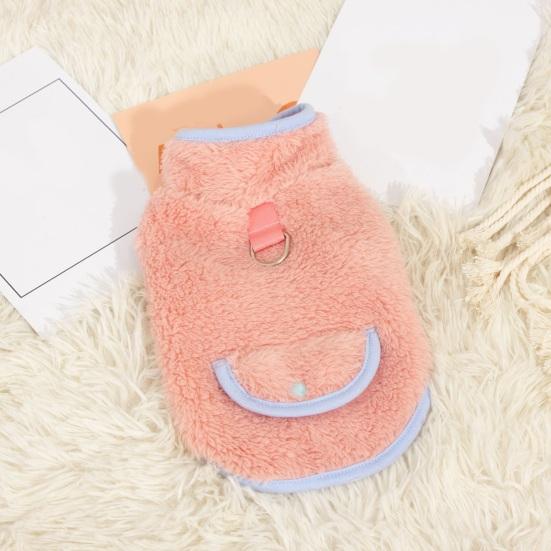 Двусторонний плюшевый пуловер для собак, удобный для ношения на двух ногах, с тяговым кольцом
