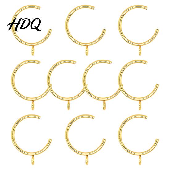 Anti Rust Metal Curtain Hardware 10Pcs C Shaped Rings Heavy Duty Bypass Rings for 1.25 Inch Rods Passing Drapery with Eyelets French Return
