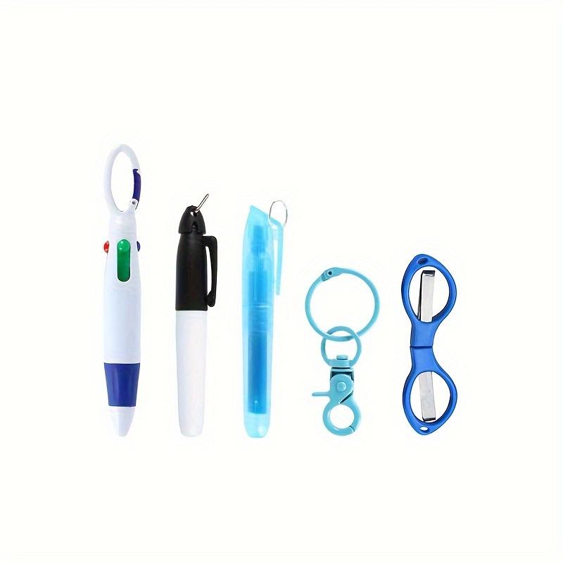 Nurse Badge Pen Tool Set, 1 Set Retractable Ballpoint Pen with Mini Folding Stainless Steel Safety Scissors for Nurse Doctor Daily Use