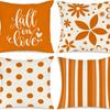 Thanksgiving New Pillow Case Autumn Pumpkin Print Letter Pillow Home Cushion Set Decoration