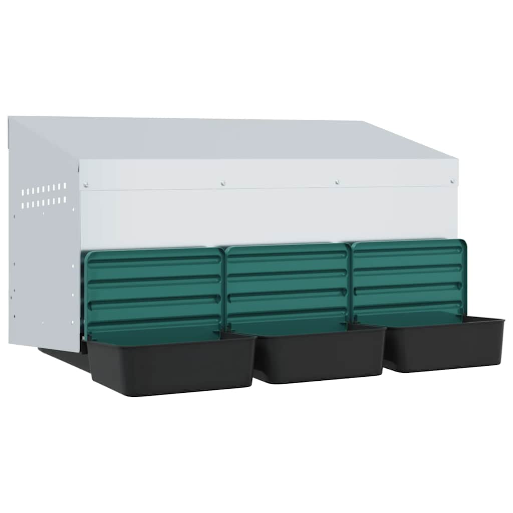 Chicken Nesting Box 3 Compartments Wall Mount Galvanized Steel