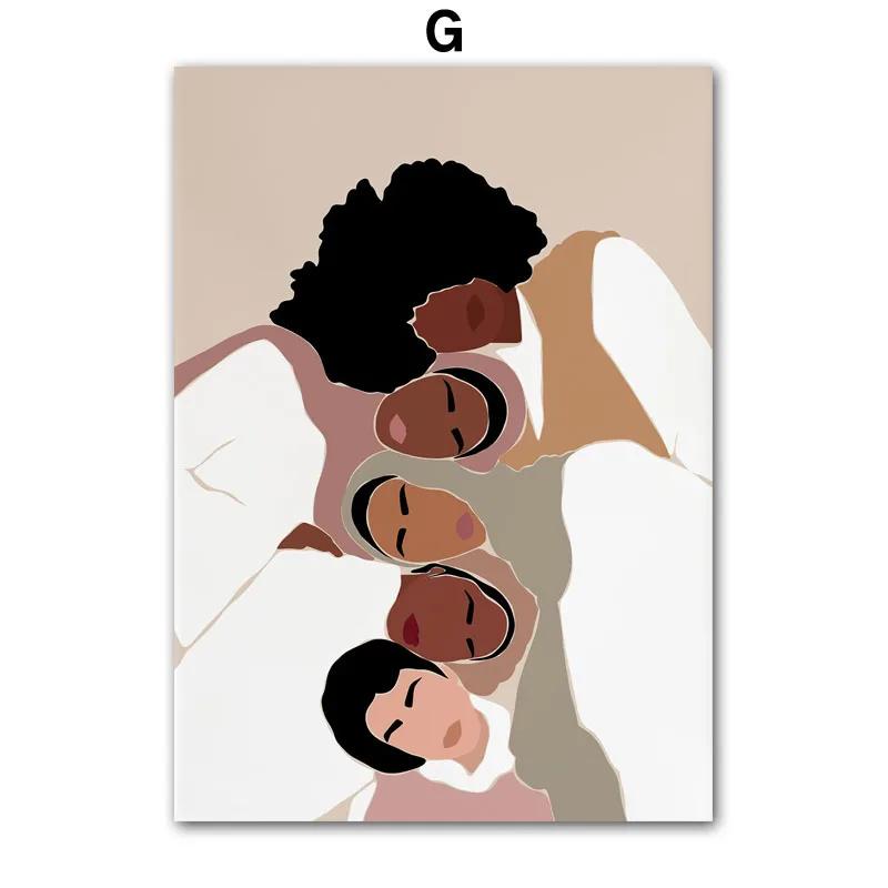 Fashion Black Woman Girl Beautiful Gold Ring Necklace Nordic Posters And Prints Canvas Painting Wall Art Living Room Home Decor