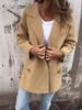 Женский кардиган однотонного цвета с лацканами и карманами, пальто средней длины для осени и зимы, 2024